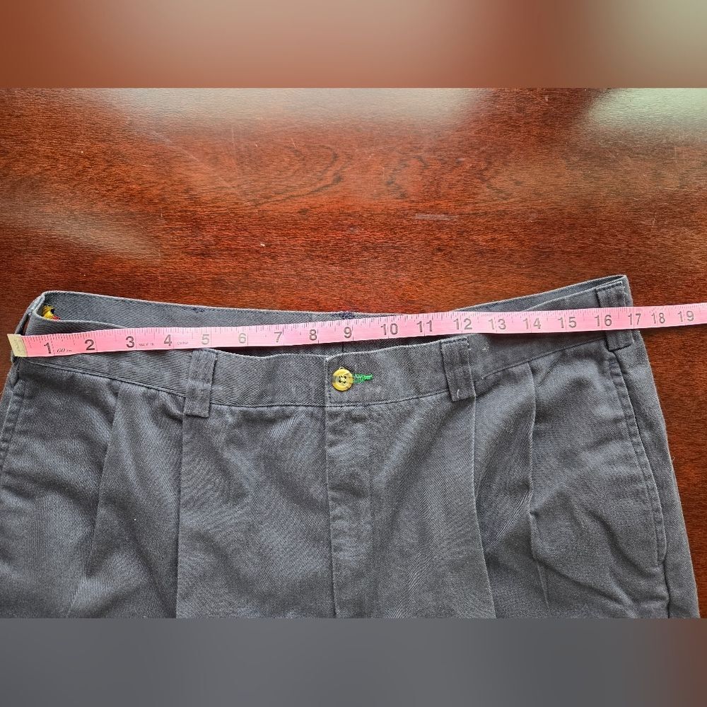 🔥 VINTAGE 90s Tommy Hilfiger Crest Logo Chinos - Navy Pleated Aesthetic 34x30 - Picture 5 of 12